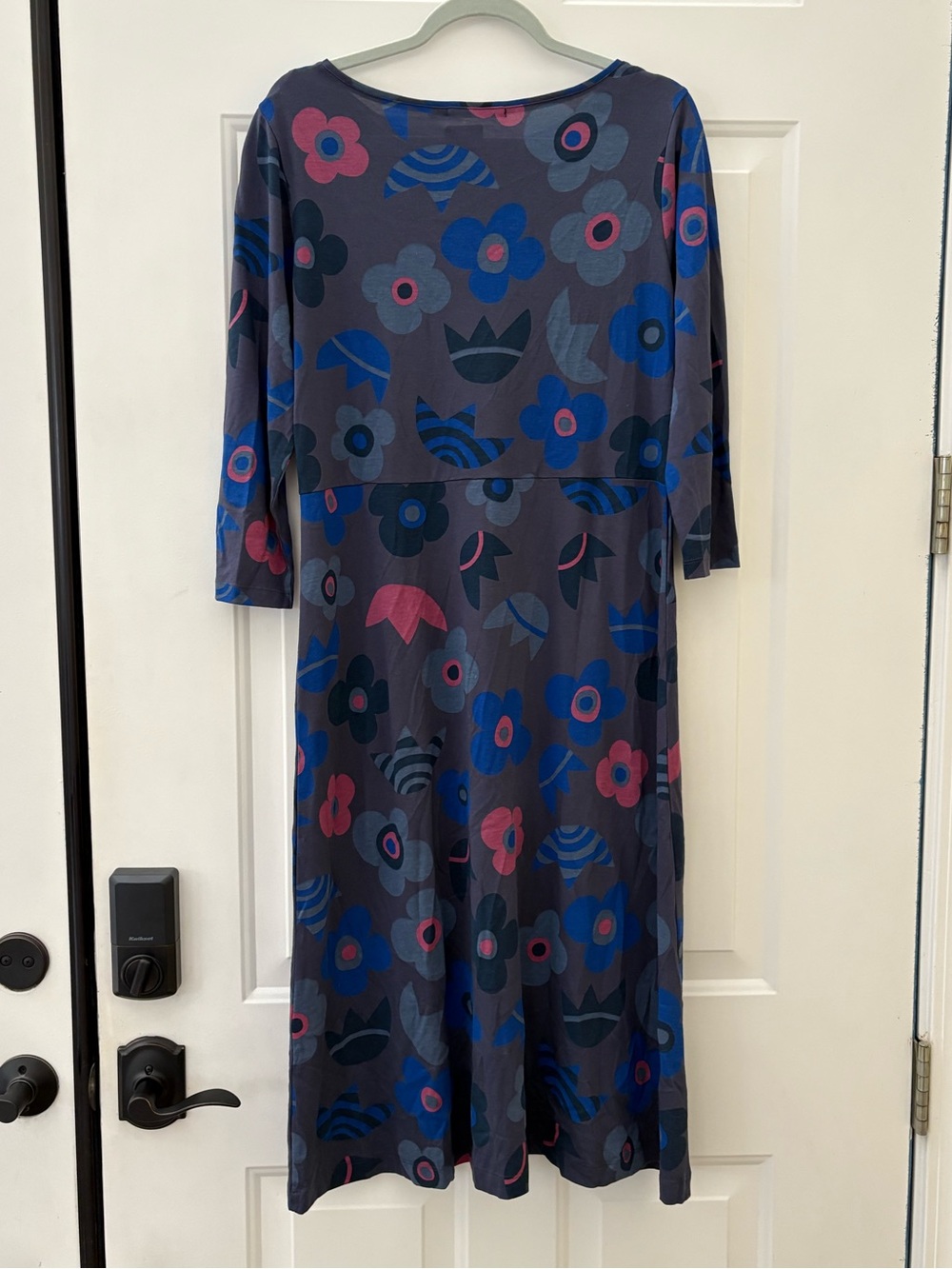 Gudrun Sjoden Dress Gray Blue Floral Lagenlook Art to Wear Scandinavian Women M - Picture 2 of 8